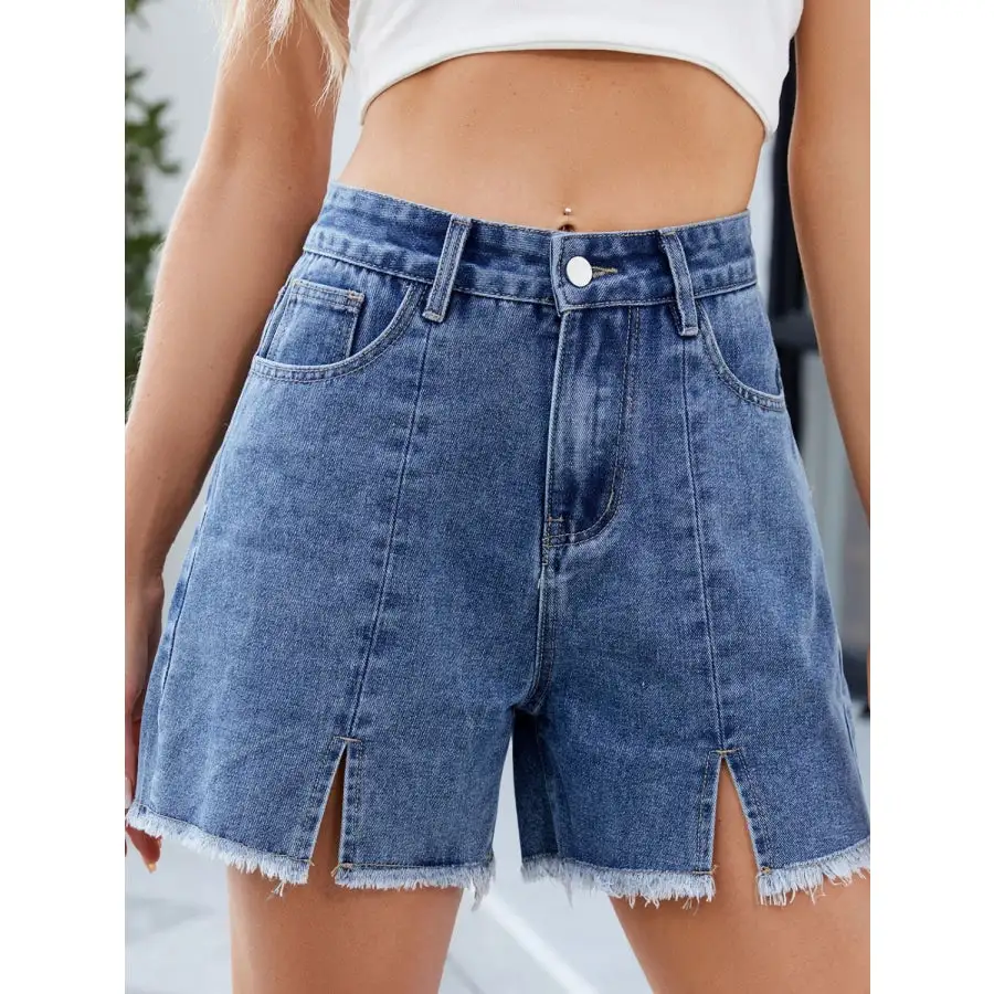 Raw Hem Denim Shorts