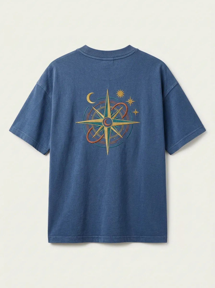 Unisex Celestial Compass Moon Star Printed T-shirt