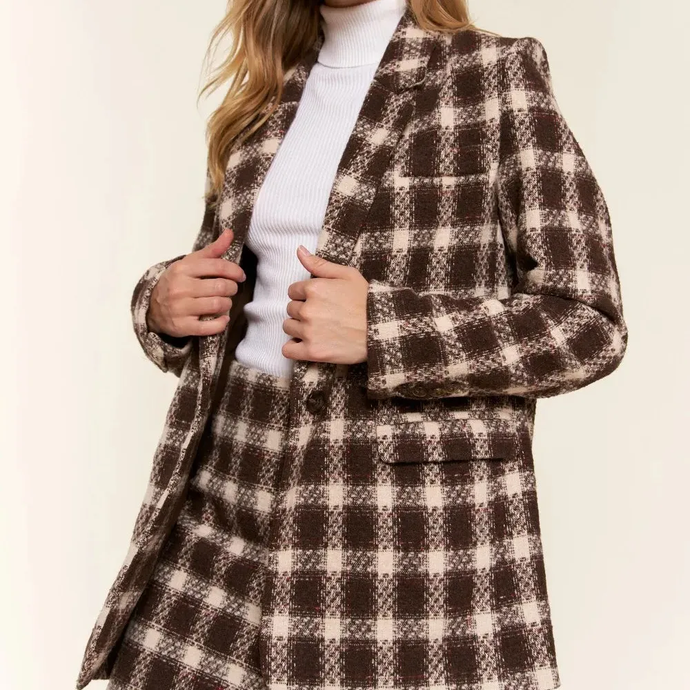 Plaid Refined Tailored Blazer