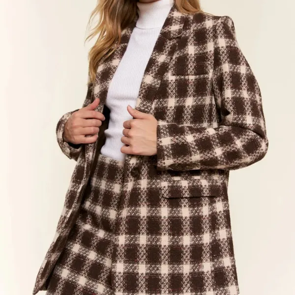 Plaid Refined Tailored Blazer