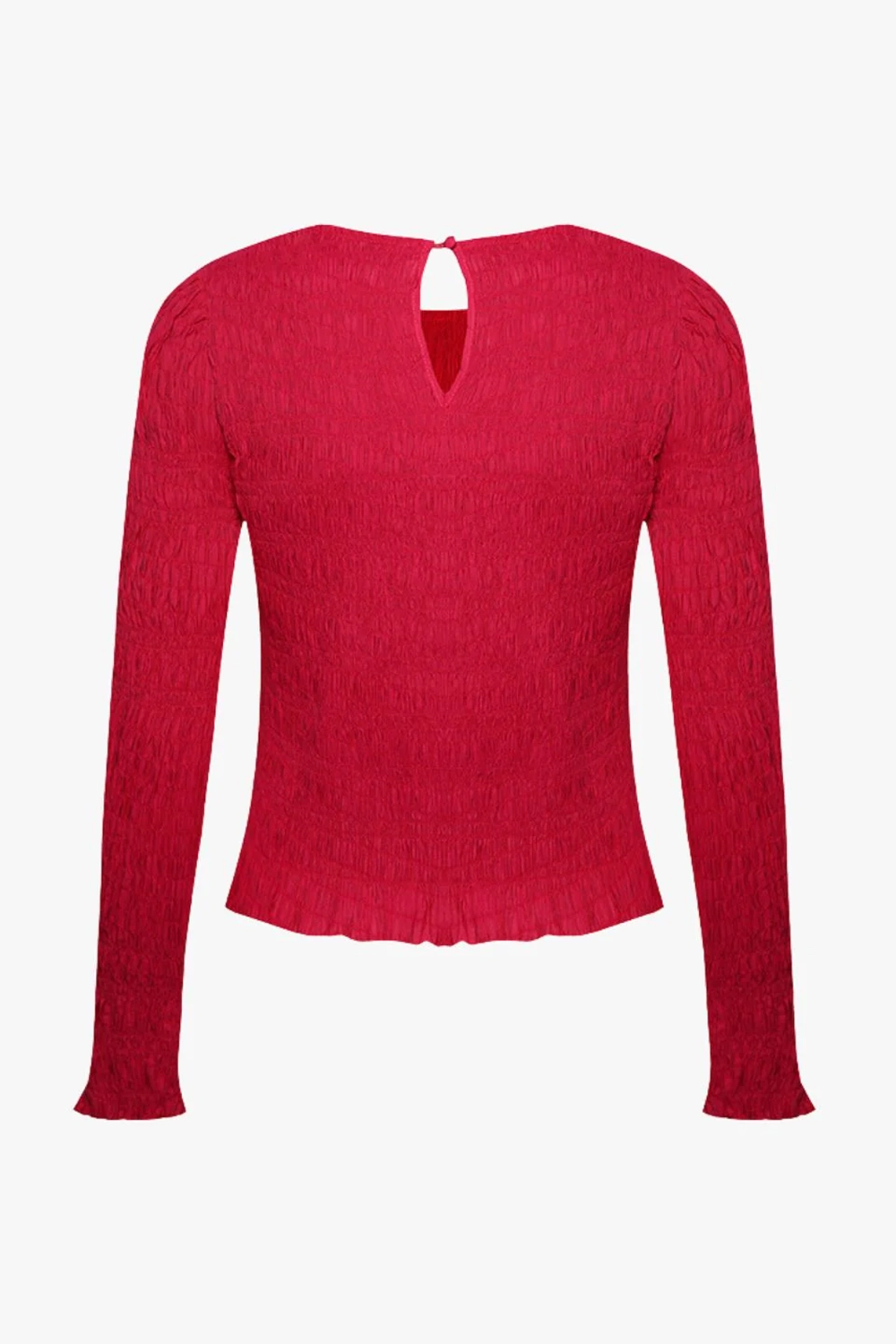 Pink Textured Long - Sleeve Knit Top