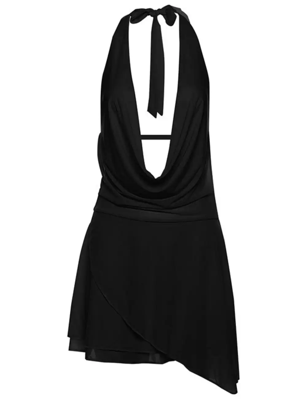 Gathered Detail Ruffle Mini Dress