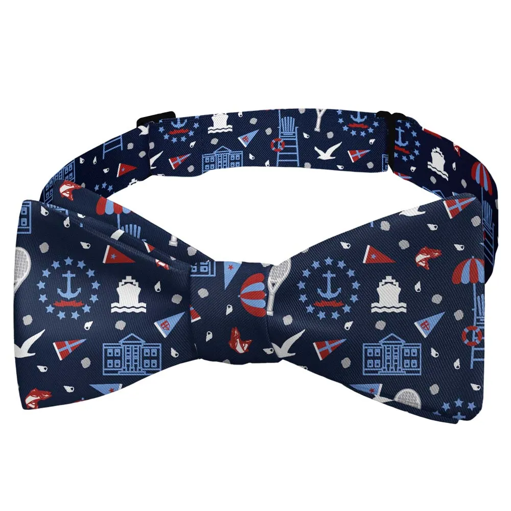 Ocean Tennis Heritage Motif Bow Tie