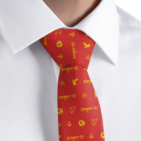 Refined Military Motif Necktie