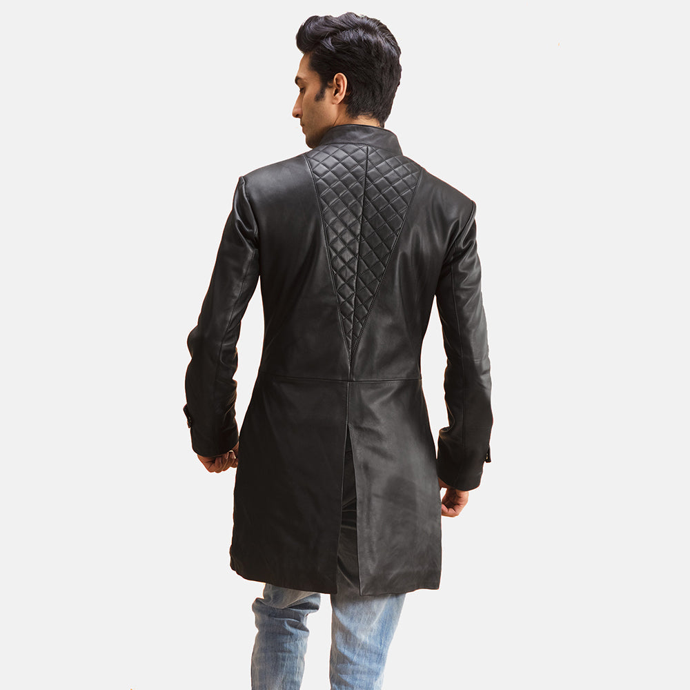 Men's Leather Quilted Coat