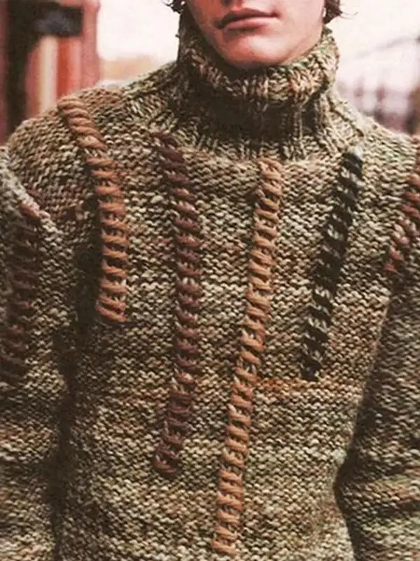 Men's Cotton High-Neck Sweater