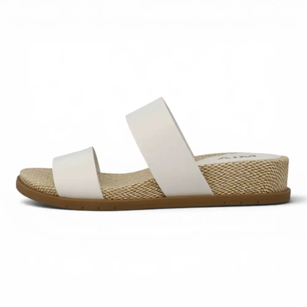 Yelena Raffia Double Strap Slide Sandal