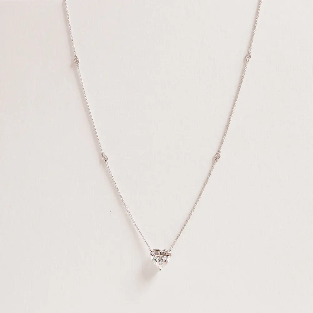 Diamond Solitaire Heart Necklace