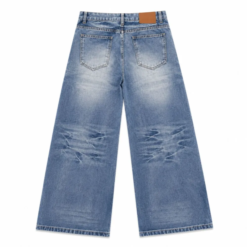 Streamlined Wide Leg Denim Jeans