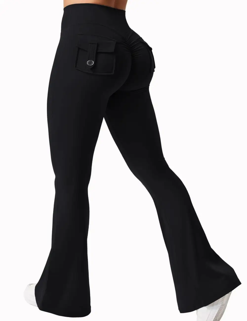 Wide Leg High Stretch Yoga Leggings Compression Fitness Pockets