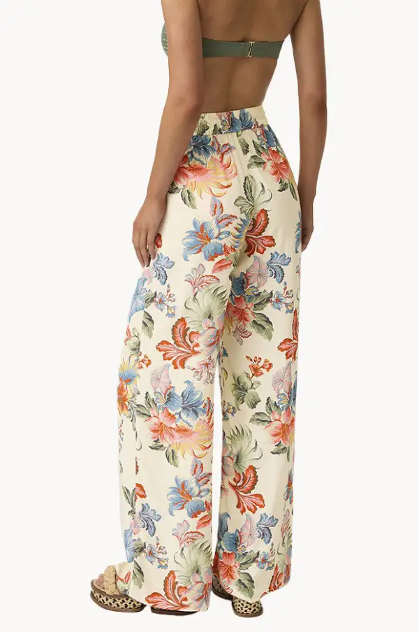 High Rise Viscose Straight Pants