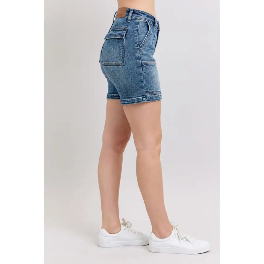 Full Size High Rise Denim Shorts Plus Size