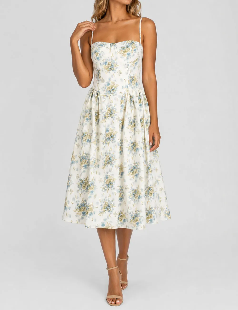 Corset Spaghetti Strap Midi Dress