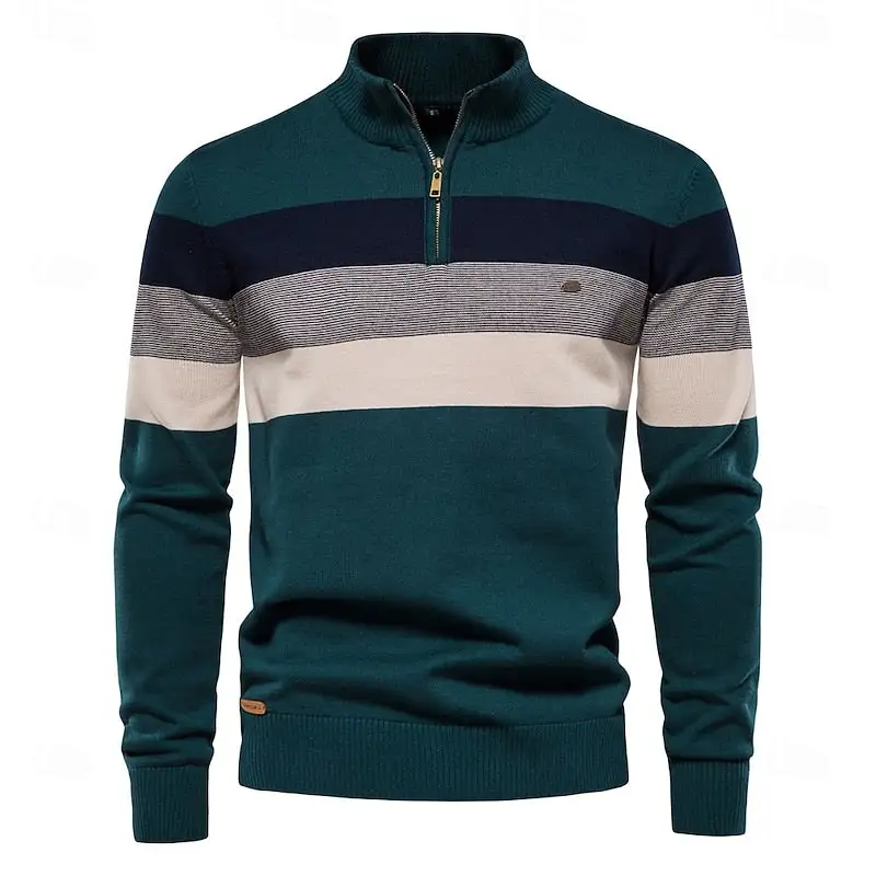 Knit Zip Front Slim Fit Sweater