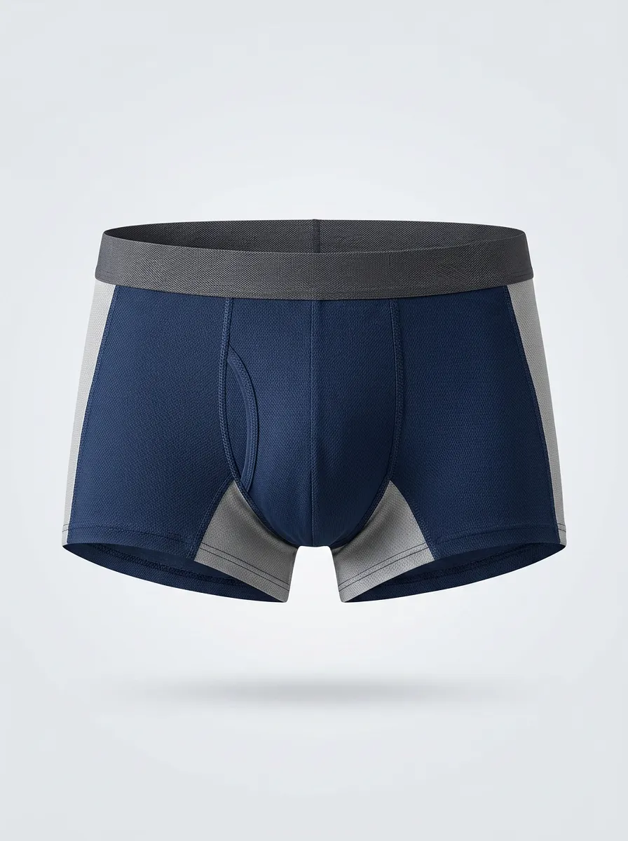 Men's Athletic Performance Blue Grey Colorblock Boxer Briefs
