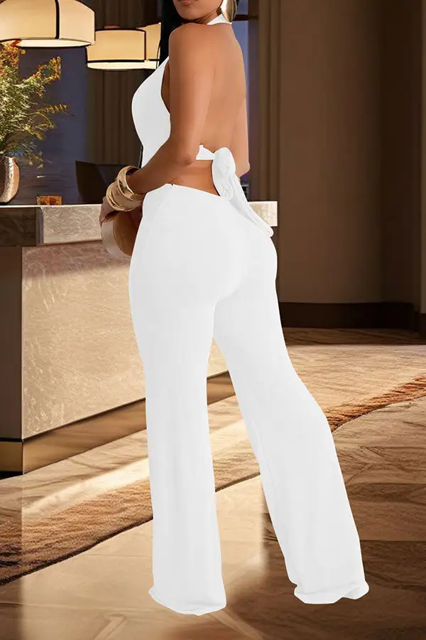 O-Ring Halter Tie-Back Jumpsuit