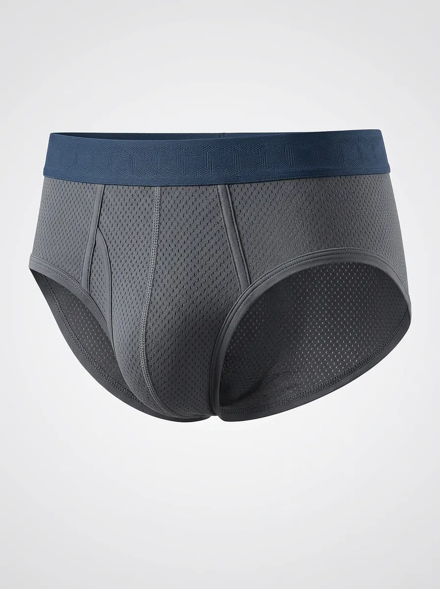 Men's Athletic Sports Mesh Breathable Printed Briefs