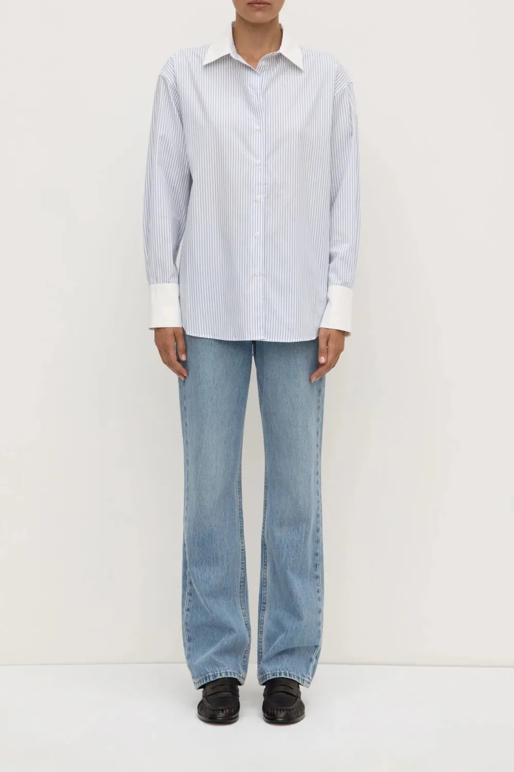 Striped Contrasting Button Up Shirt