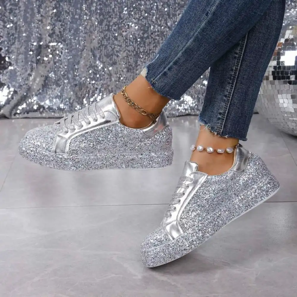 Sparkling Lace-Up Sneakers