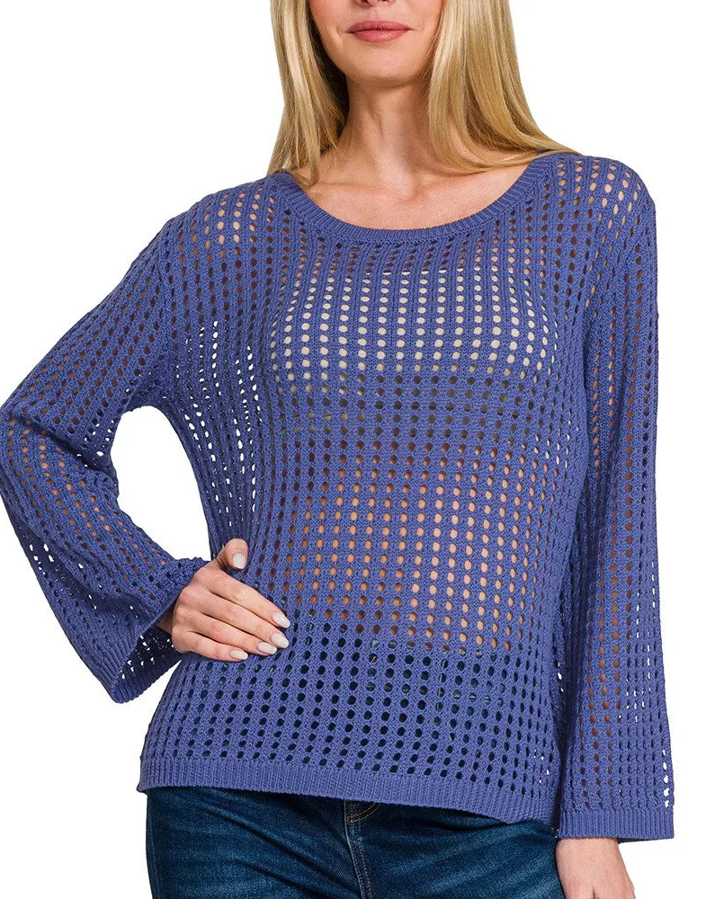 Hollow Out Long Sleeve Sweater