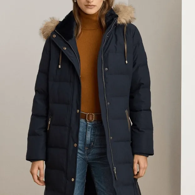 Down Faux-Fur Hooded Women's Coat