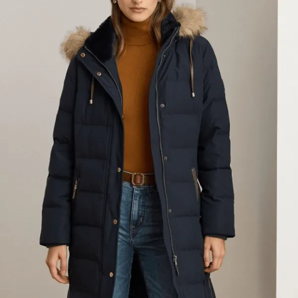 Down Faux-Fur Hooded Women's Coat