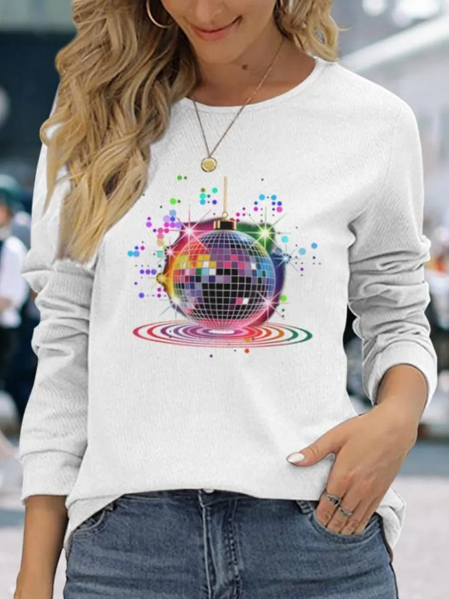 Retro Glitter Disco Ball Tee