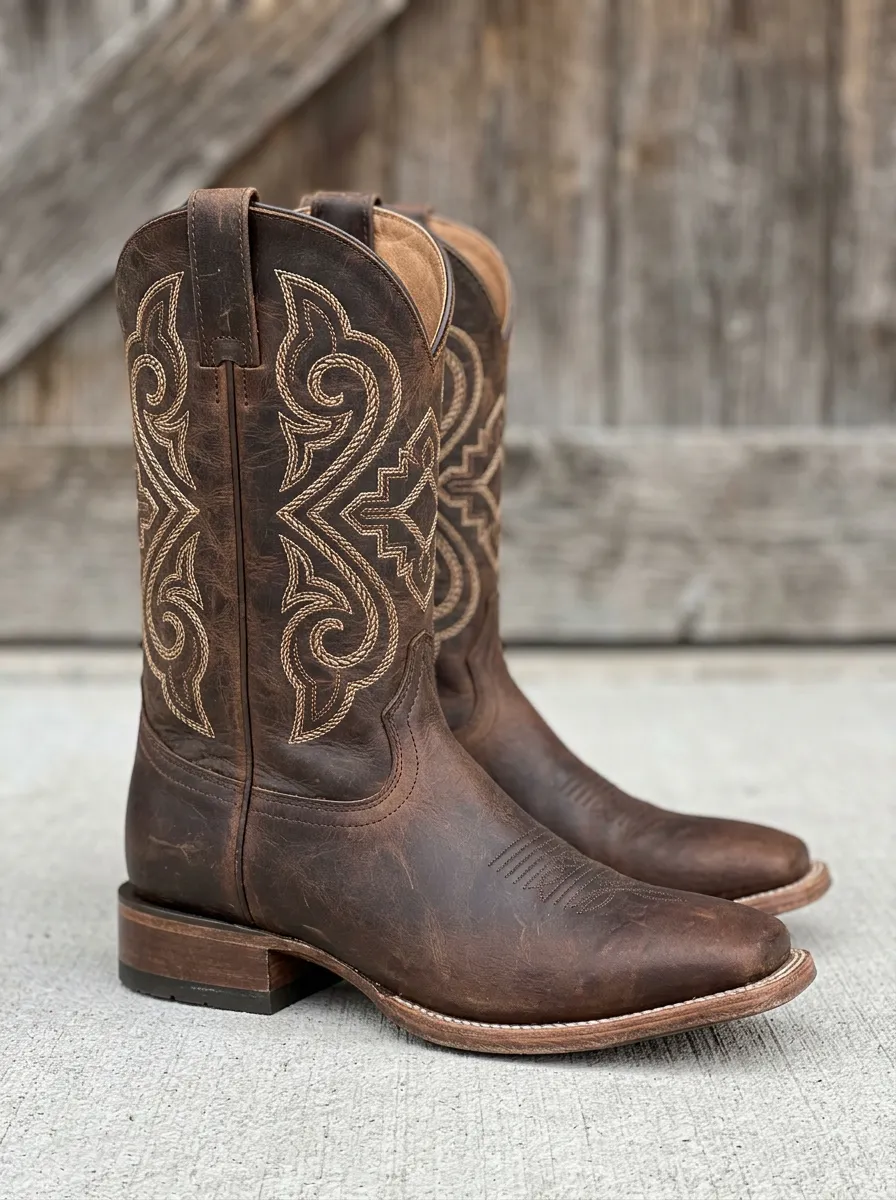 Men's Open Range Inspired Western Cowboy Embroidered Cowboy Boots