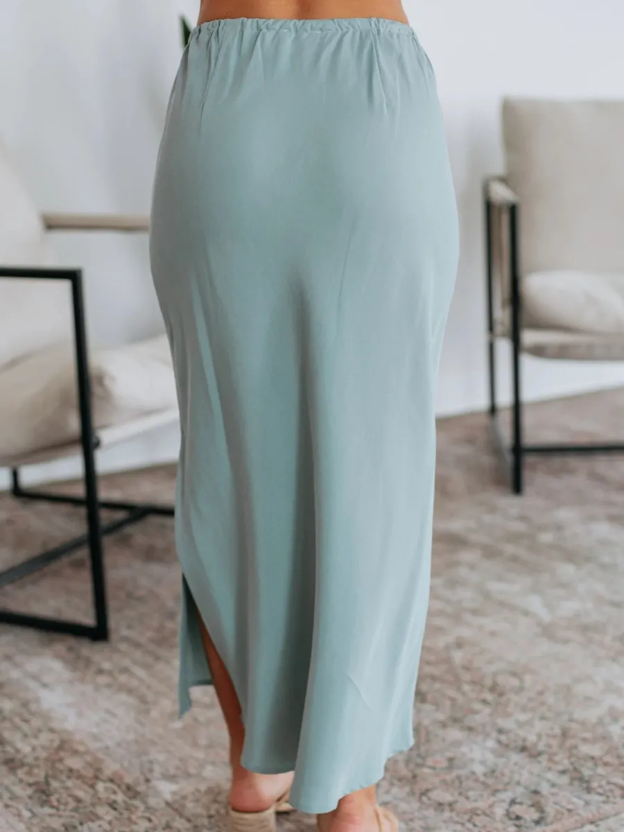 Side Slit Midi Skirt