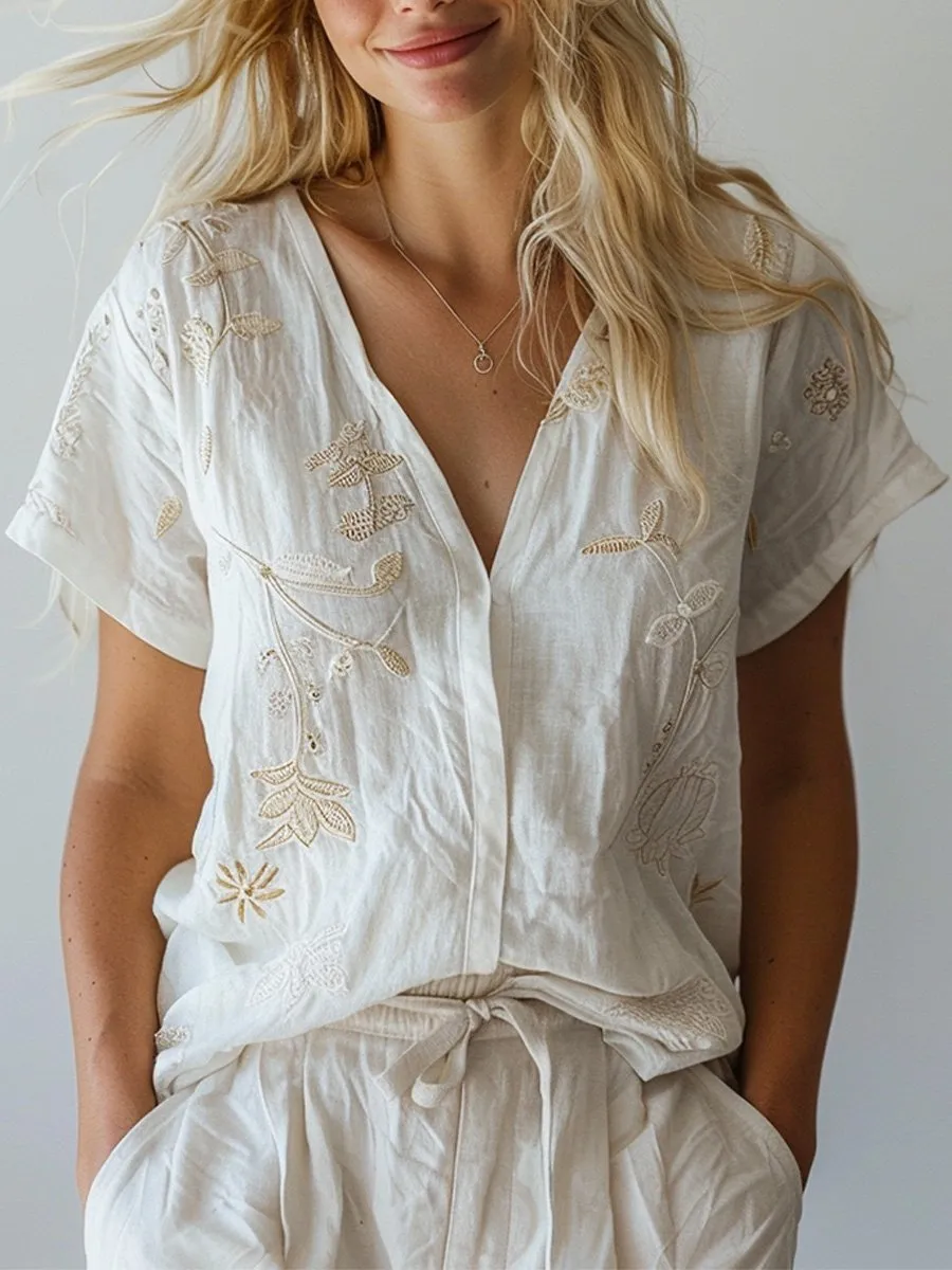 Relaxed Pleated Blouse