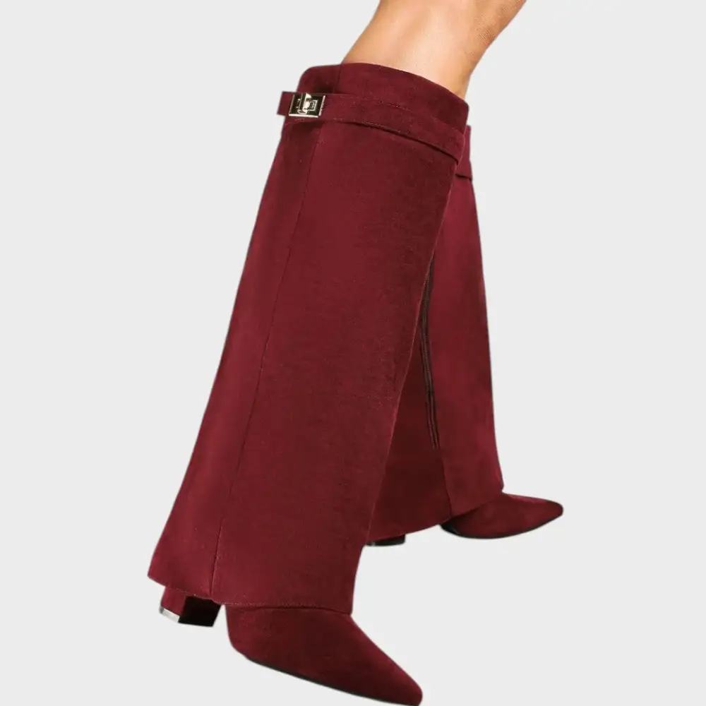 Square Toe Suede Tall Boots