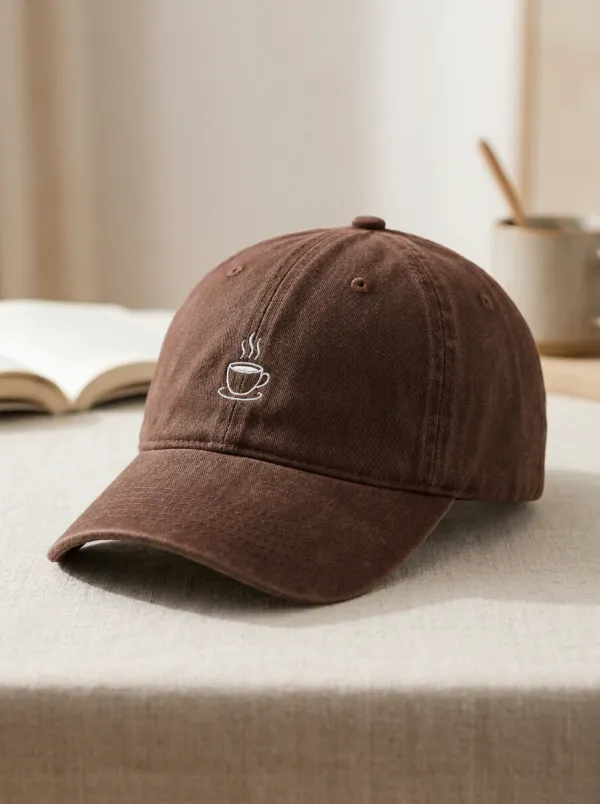 Refined Coffee-Lover Embroidered Minimal Unisex Baseball Cap