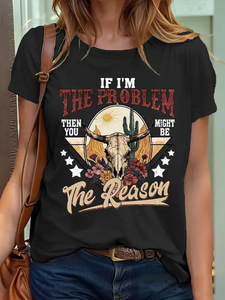 Funny Cowboy Printed Short-Sleeved T-Shirts