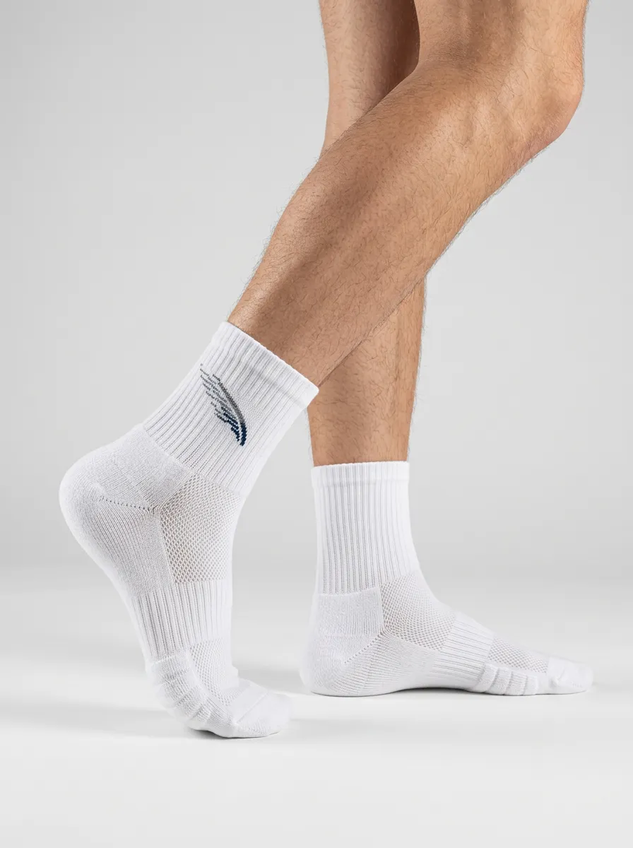 White Wing Graphic Athletic Ankle Socks