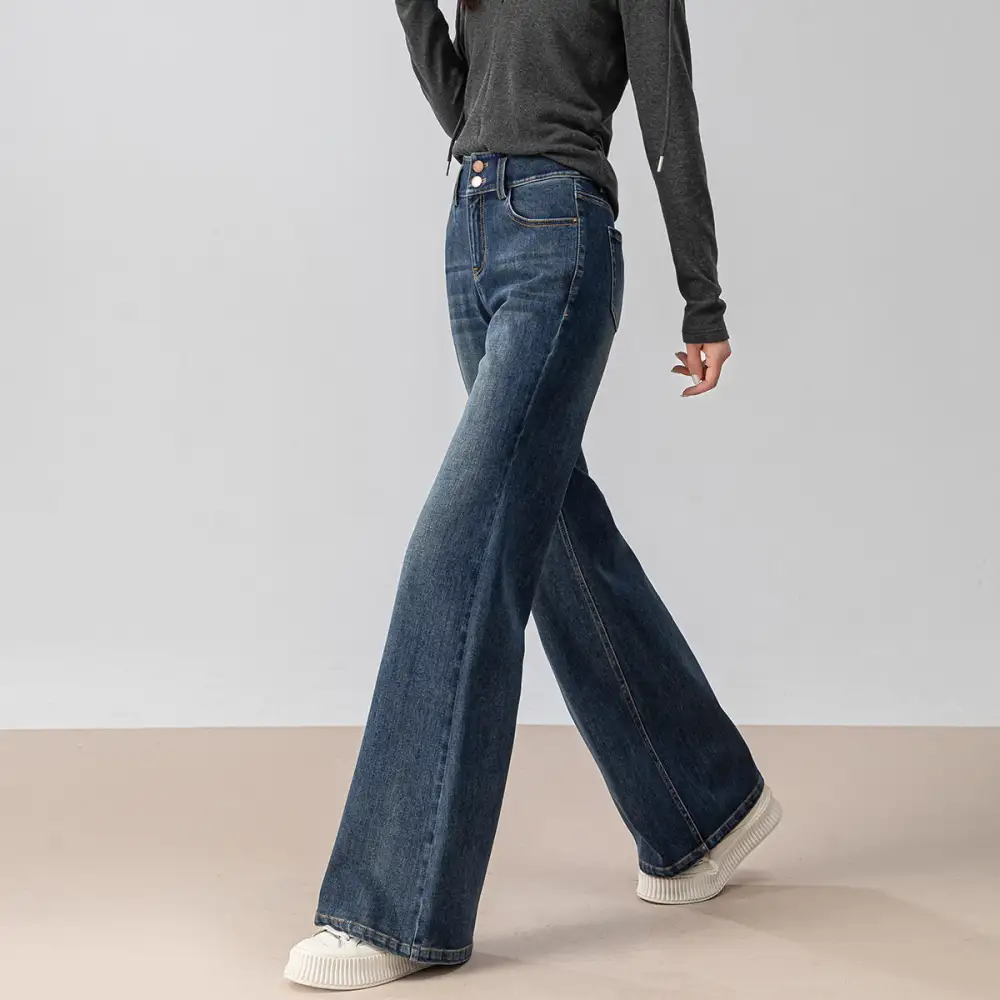 Easy-Wear High Waist Loose Flared Jeans