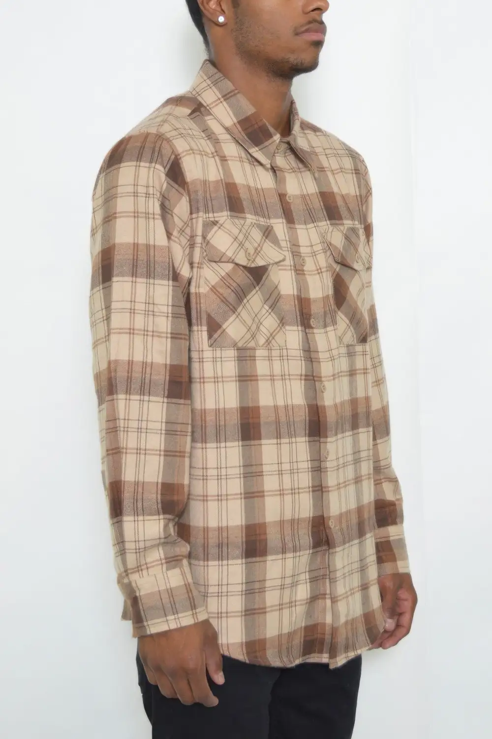 Regular Fit Checkered Plaid Flannel Shirt