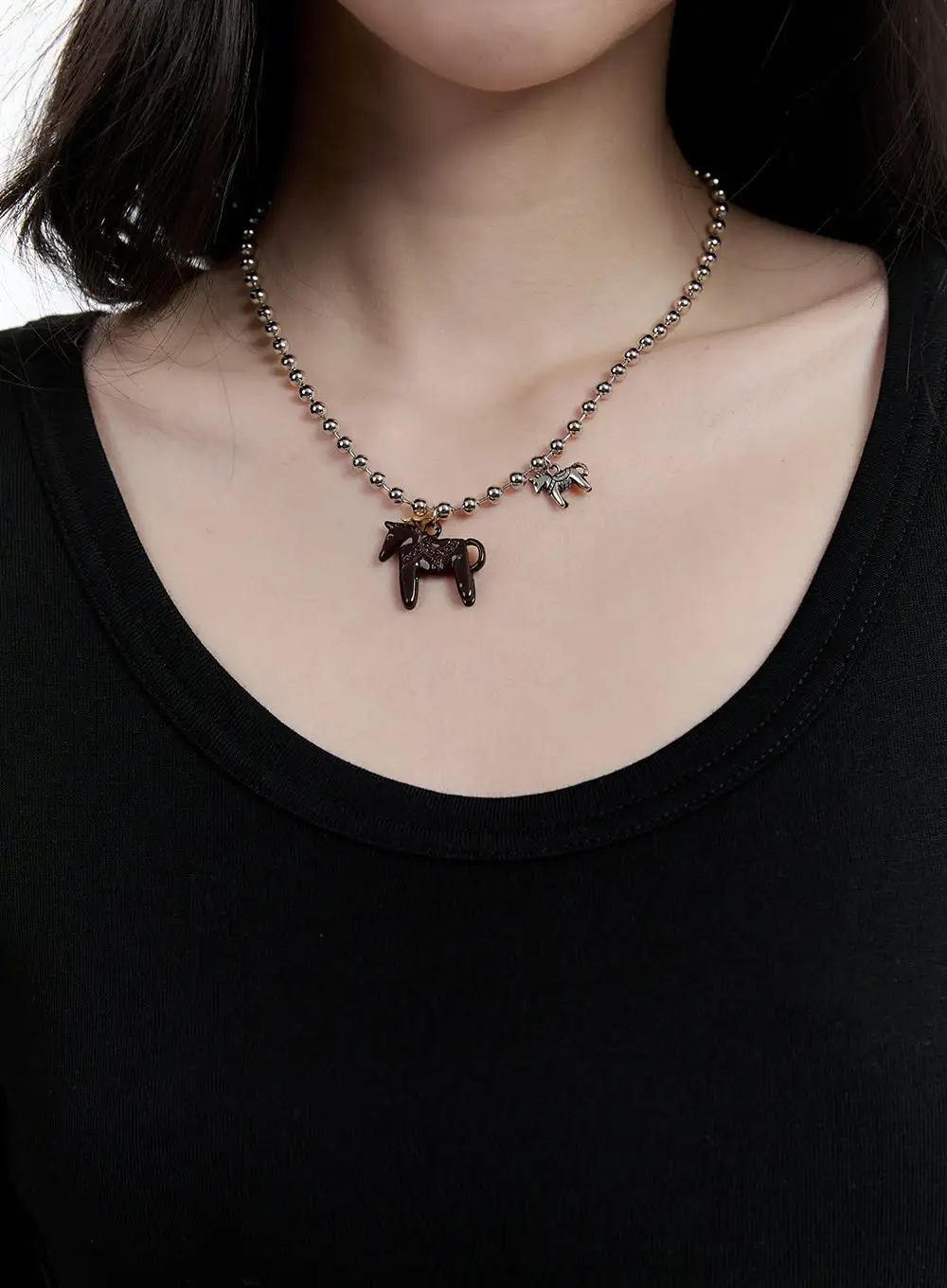 Stainless-Steel Horse Necklace