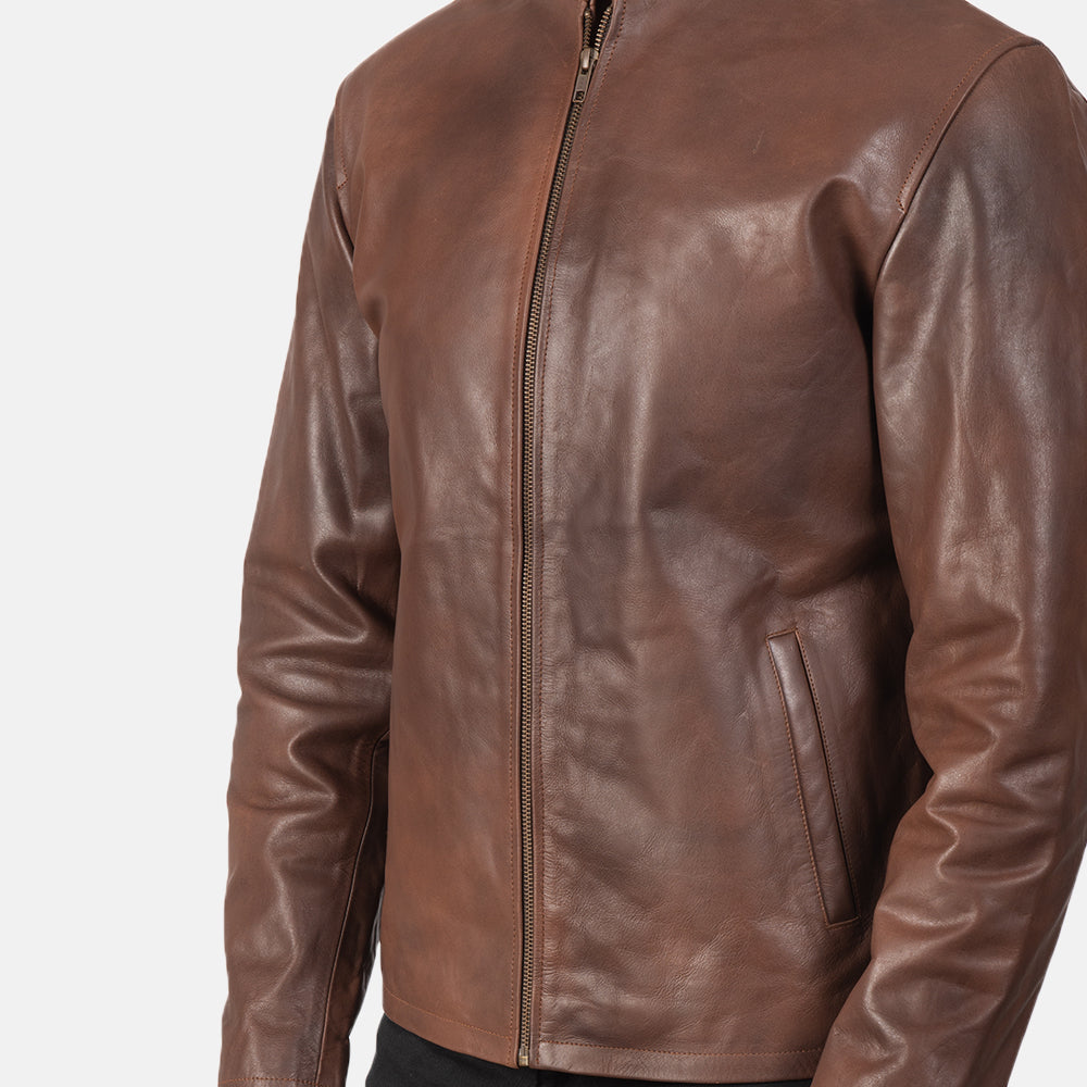 Men's Rugged Casual Biker Leather Jacket