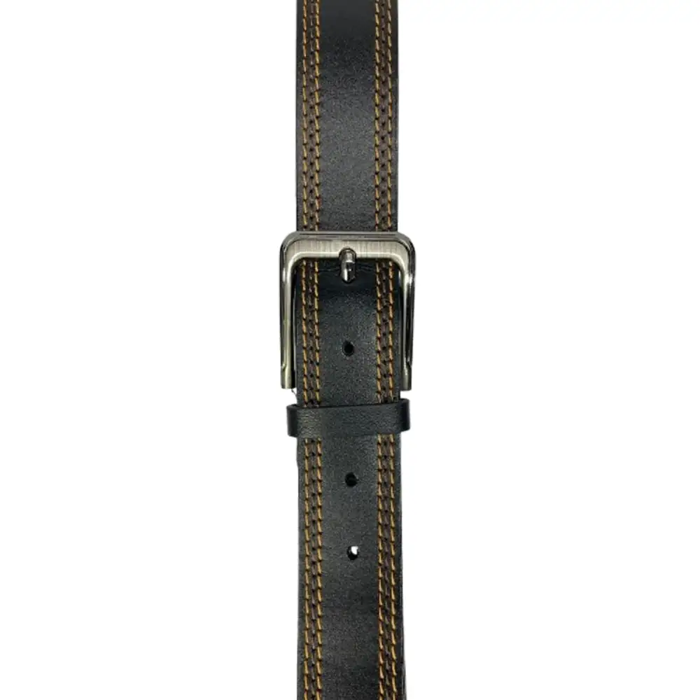 Double Stitch Leather Waist Belt