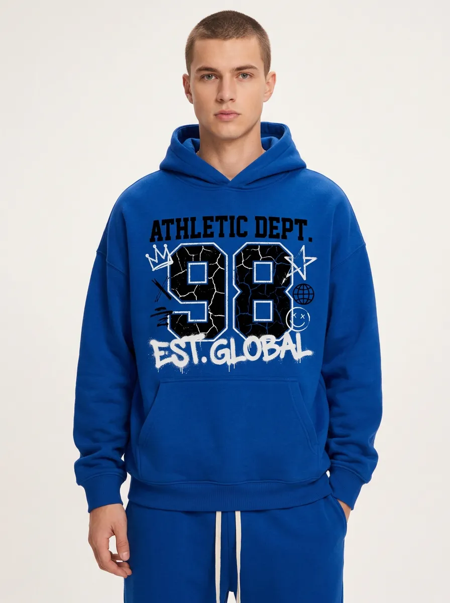 Men's Athletic Dept 98 Graffiti Printed Hoodie