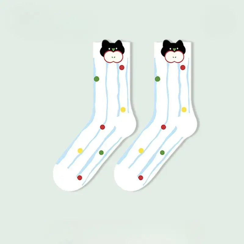 Cat Graphic Crew Socks
