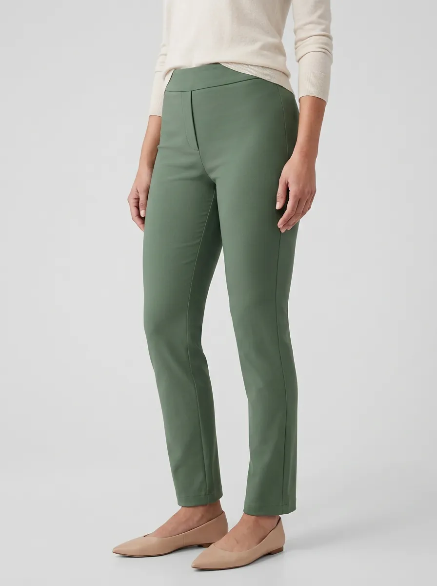 High-Stretch Mid-Rise Stretch Pants
