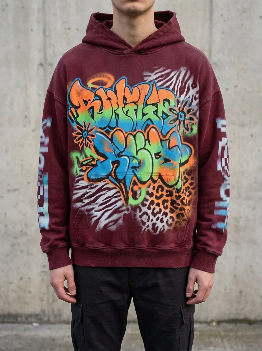 Unisex Streetwear Graffiti Animal Print Graphic Graphic Hoodie