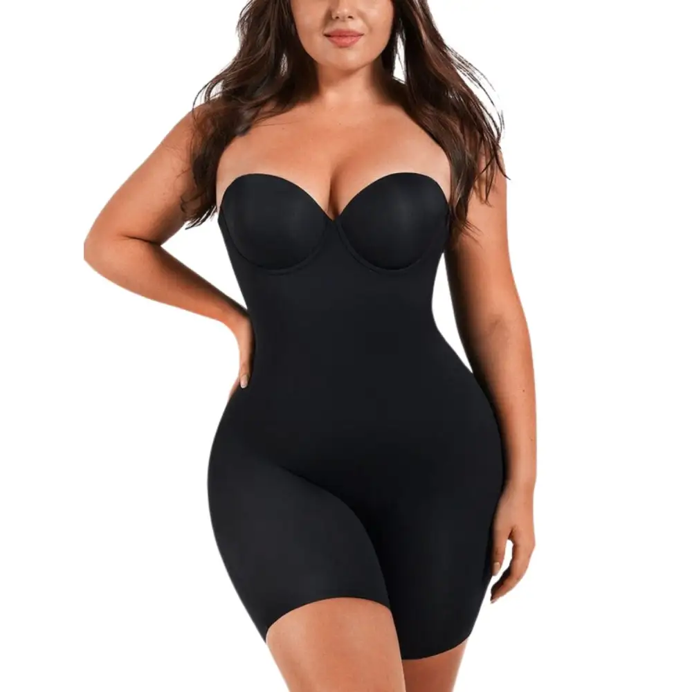 Open Bust Mid Thigh Shaping Bodysuit