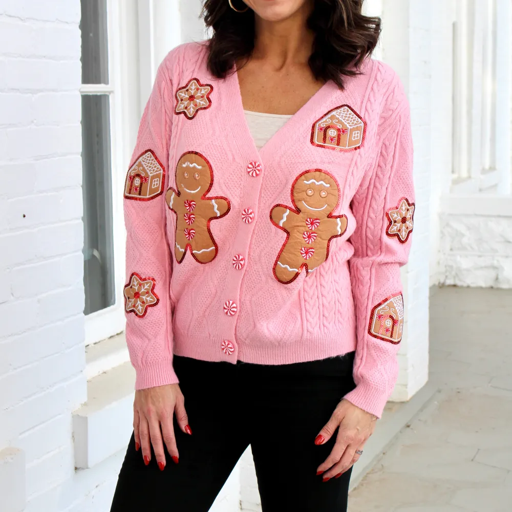Cable Knit Ribbed Button Front Cardigan