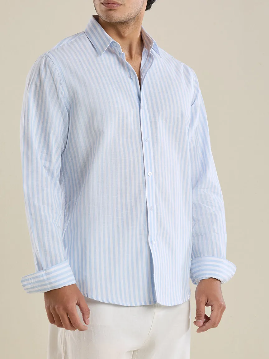 Modern Pinstripe Striped Slim Fit Men's Formal Shirt