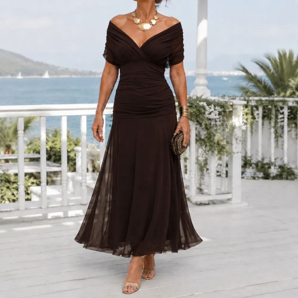 Ruched Wrap Maxi Dress