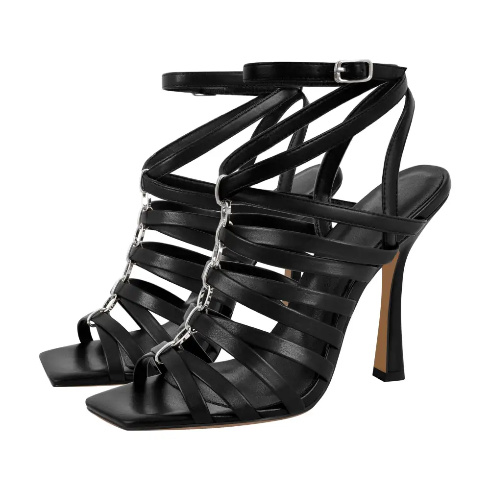 Open Toe Gladiator Hoof Heel Sandals