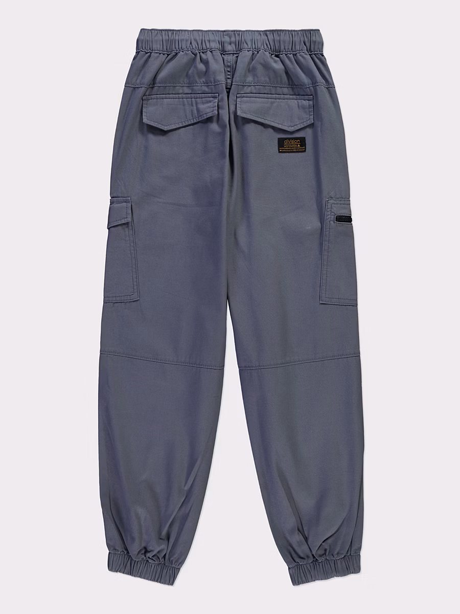 Blue Woven Cargo Trousers detail 2