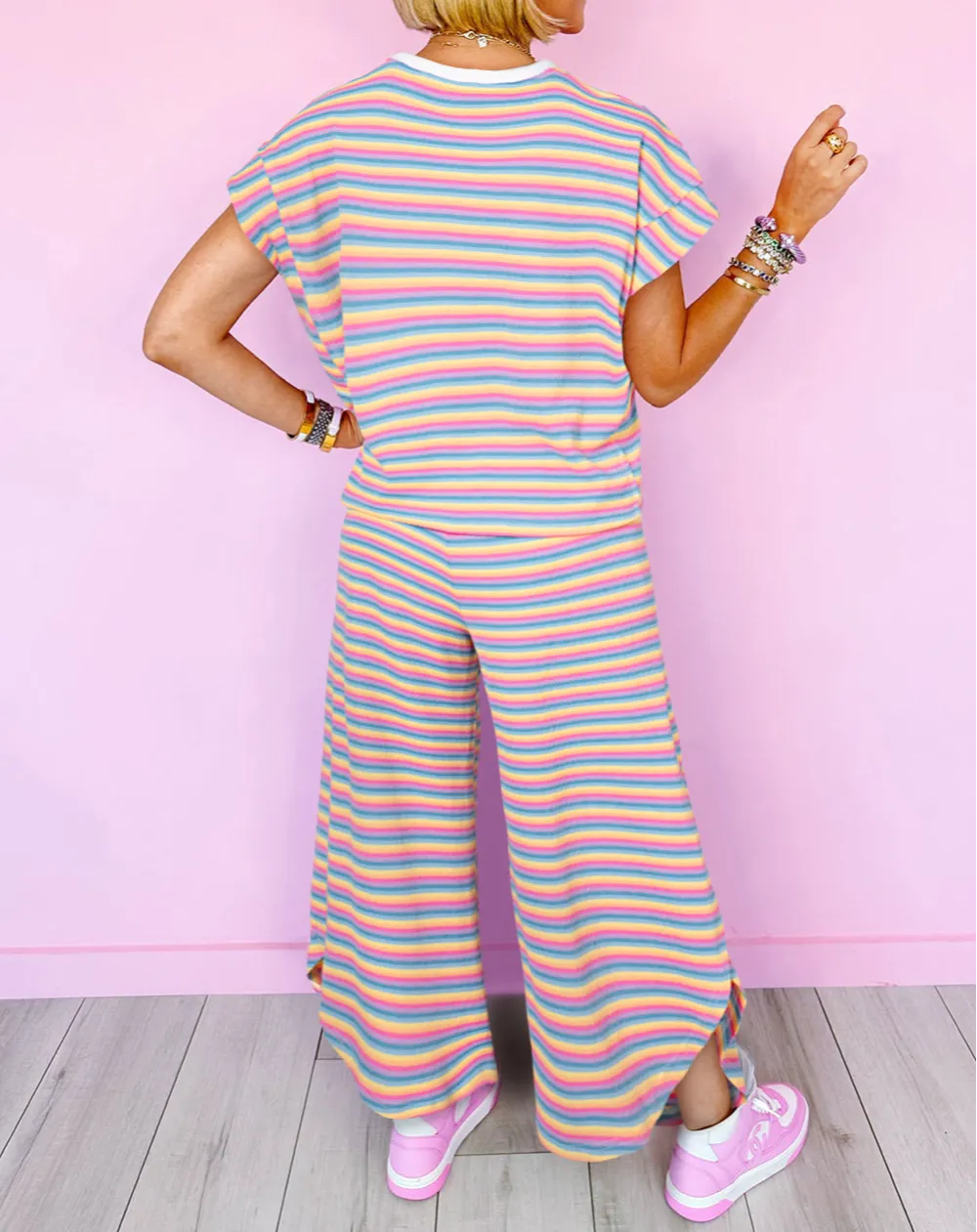 Stripe Pants Soft Pants Lounge Set
